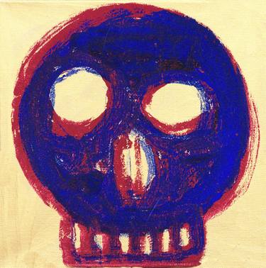 Blue, red and golden skull thumb