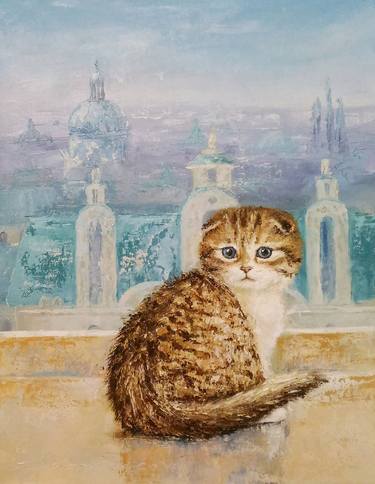 Print of Realism Cats Paintings by Inna Savenko
