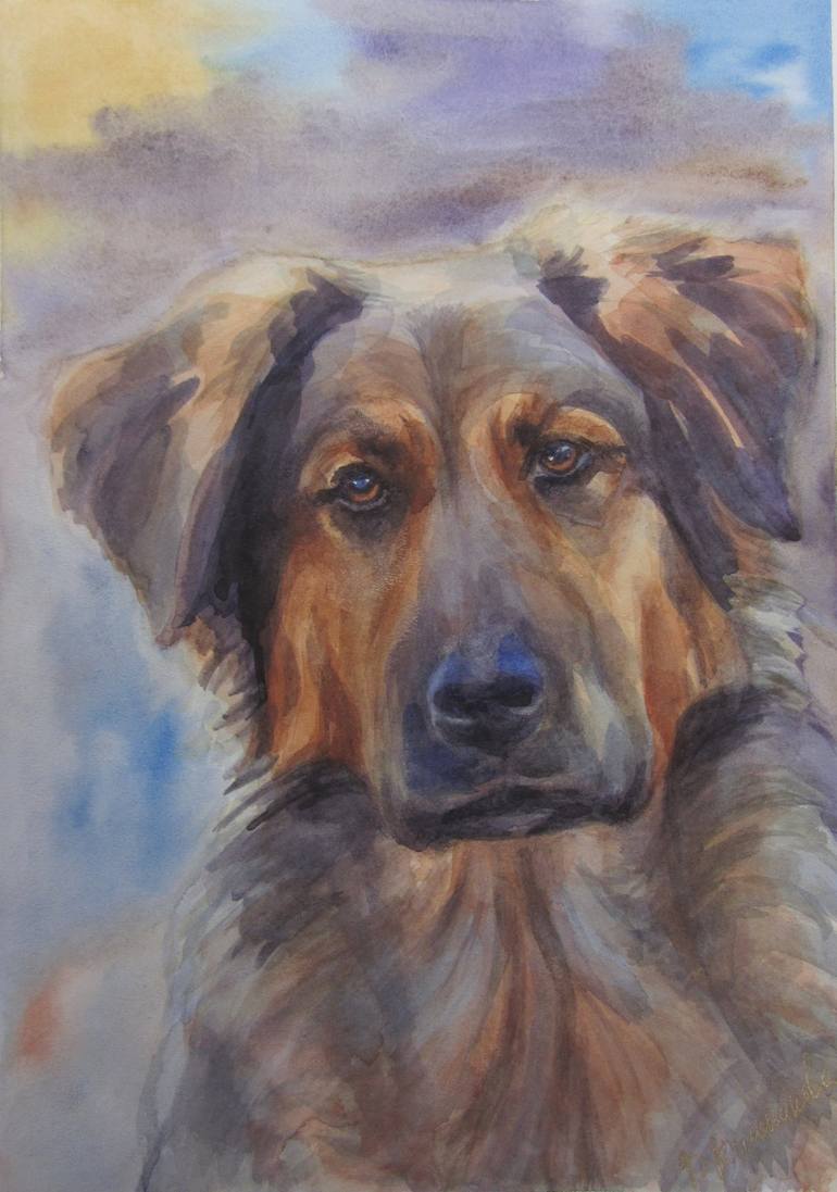 Pooch Painting by Victoria Melnikova Saatchi Art