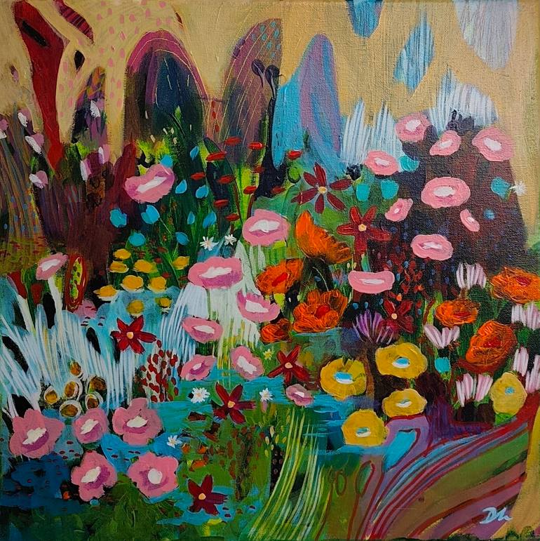 Original Floral Painting by Dijana Kovacevic | Abstract Art on Canvas | Into the Wild