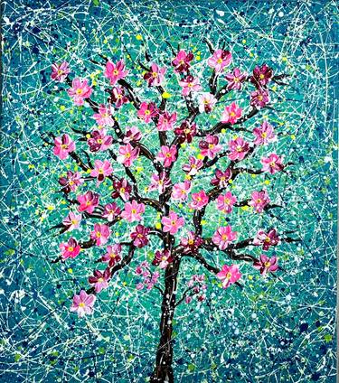 Original Abstract Expressionism Abstract Painting by Maria Gubicekova