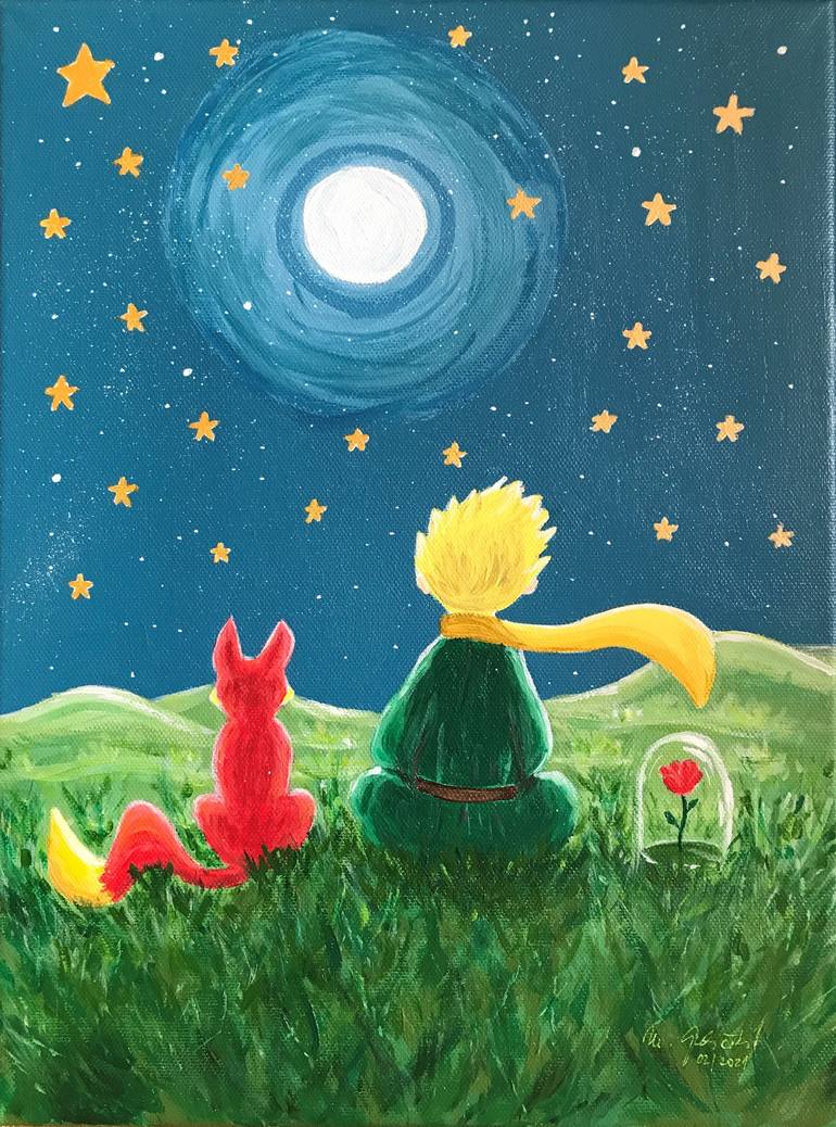 Little Prince Painting by Maria Gubicekova