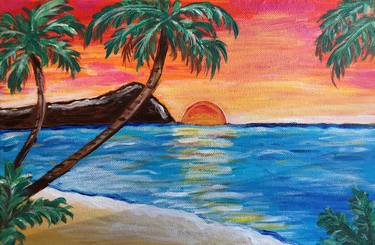 Original Fine Art Beach Paintings by Maria Gubicekova