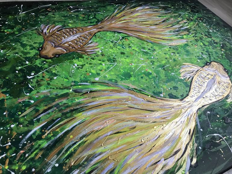 Original Fish Painting by Maria Gubicekova