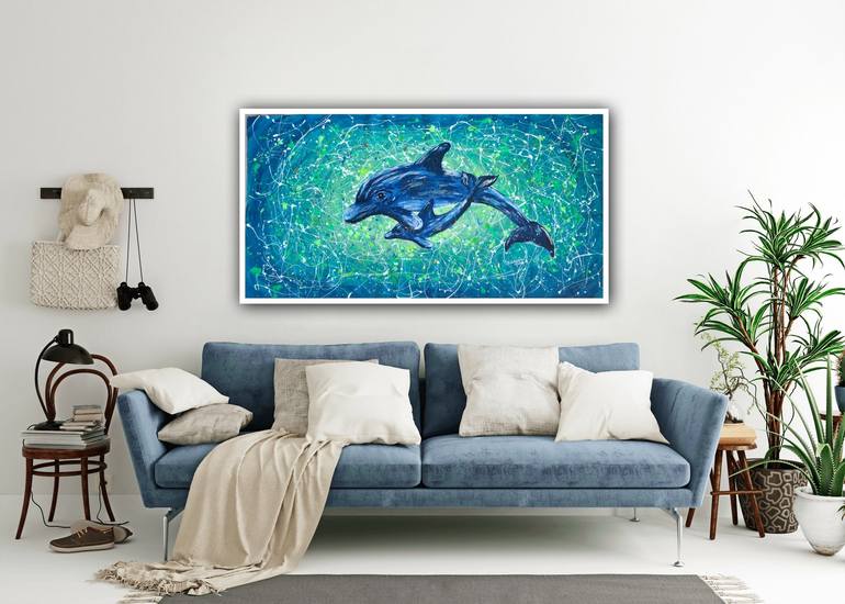 Original Abstract Animal Painting by Maria Gubicekova