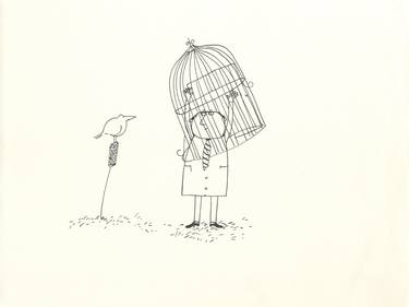 Print of Minimalism Humor Drawings by JM Birdie