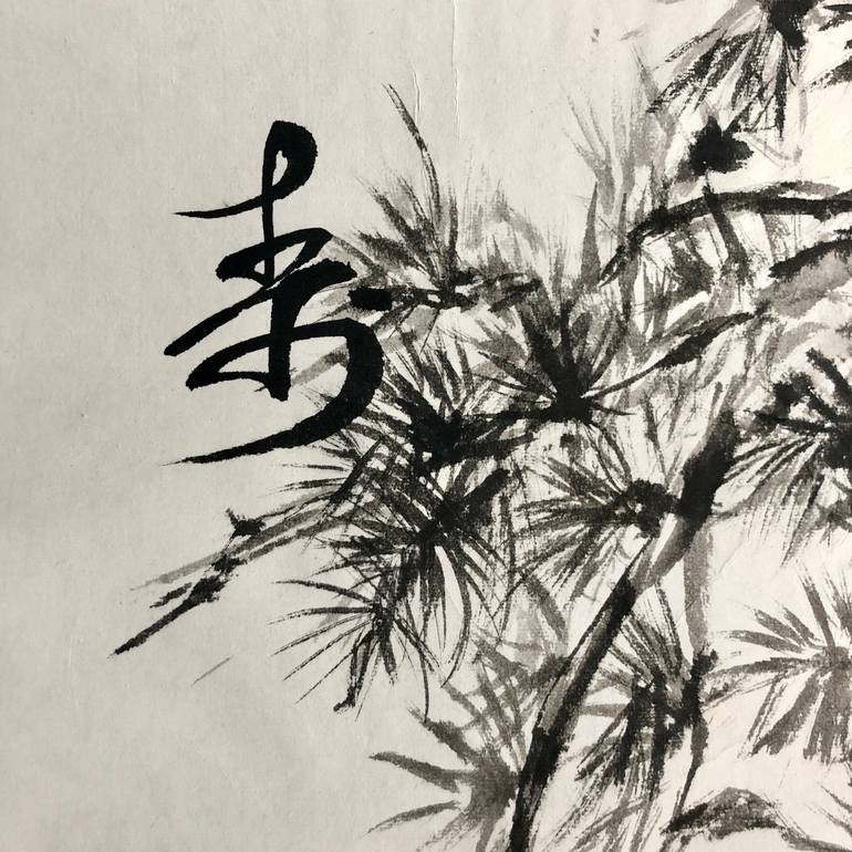 Original Art Deco Landscape Drawing by Ling Pitts