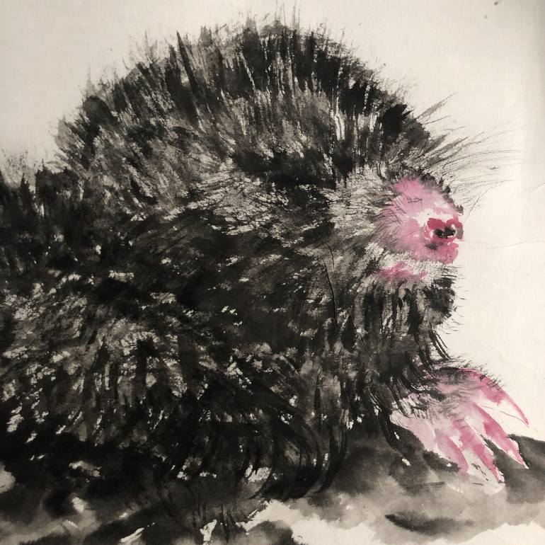 Original Art Deco Animal Drawing by Ling Pitts
