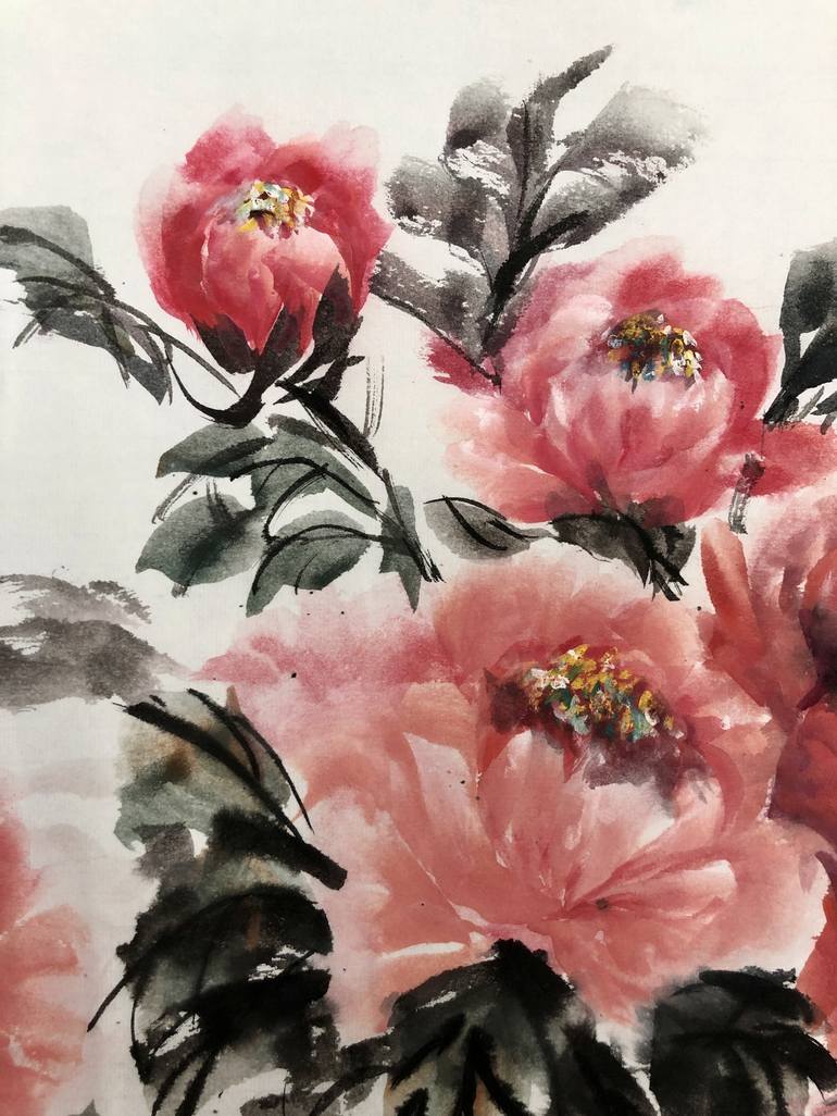 Original Floral Painting by Ling Pitts