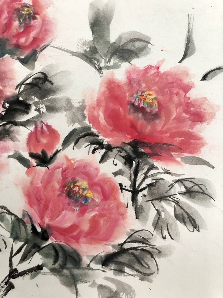 Original Fine Art Floral Painting by Ling Pitts
