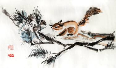Squirrel and pine thumb
