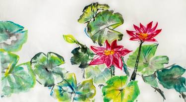 Original Realism Floral Drawings by Ling Pitts