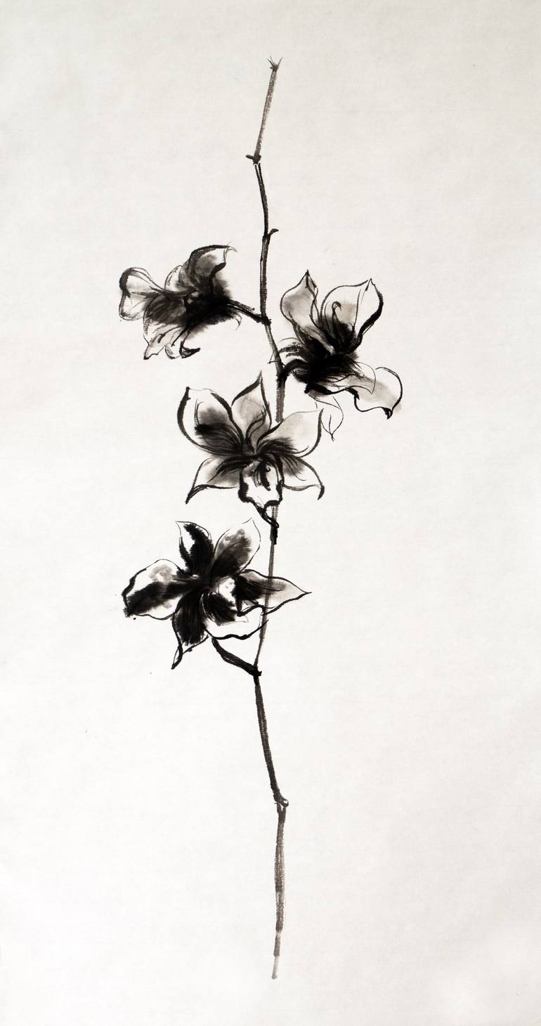 Orchid Drawing by Ling Pitts | Saatchi Art