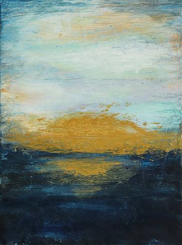 Golden hour abstract textured sea scape ocean sun reflection thumb