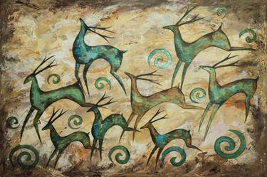 Original Abstract Animal Paintings by Feruza Turlybek