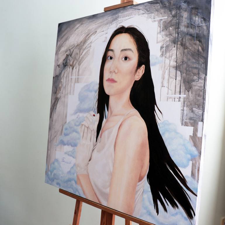 Original Abstract People Painting by Feruza Turlybek
