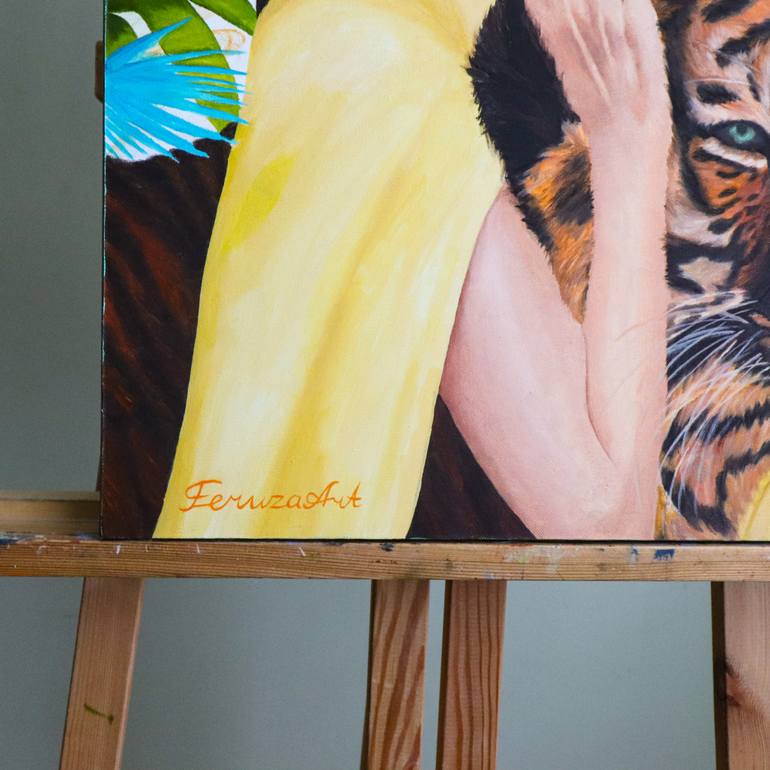 Original Art Deco Women Painting by Feruza Turlybek