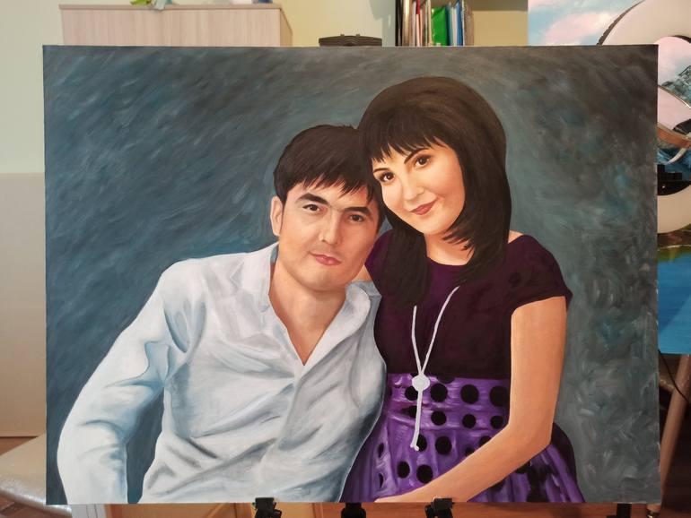 Original Portrait Painting by Feruza Turlybek