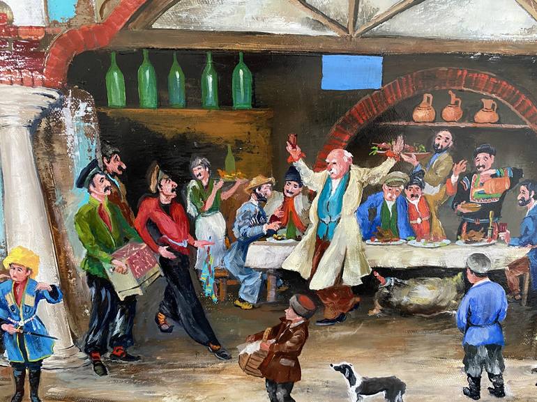 Original People Painting by Avtandil Nikabadze