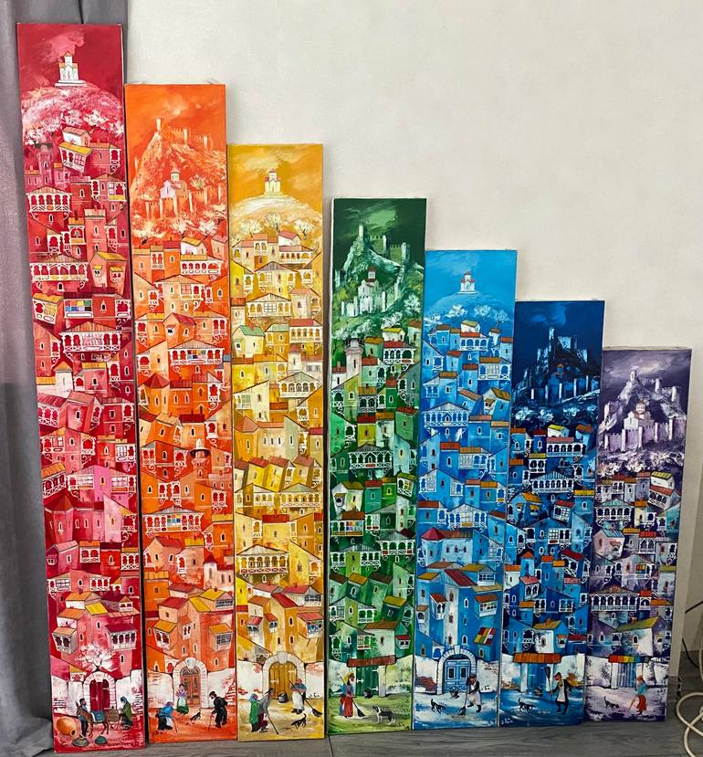 Original Realism Cities Painting by Avtandil Nikabadze