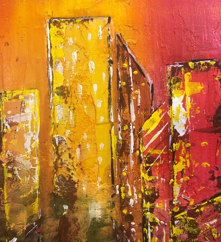 Original Abstract Cities Painting by Granny C Abstracts