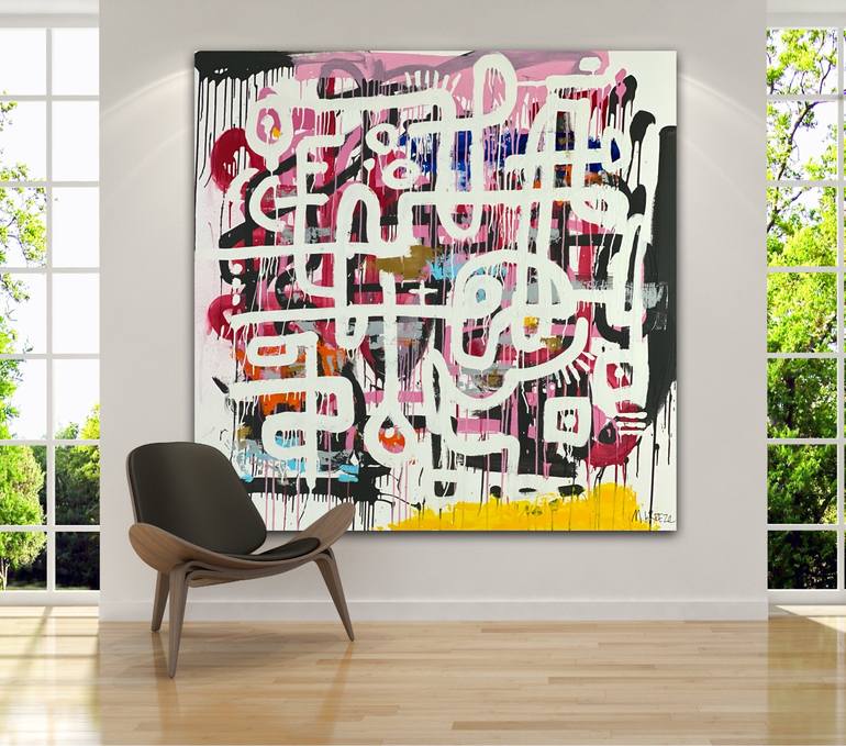 Original Dada Abstract Painting by Martin Breeze