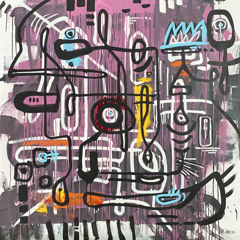 Original Dada Abstract Painting by Martin Breeze