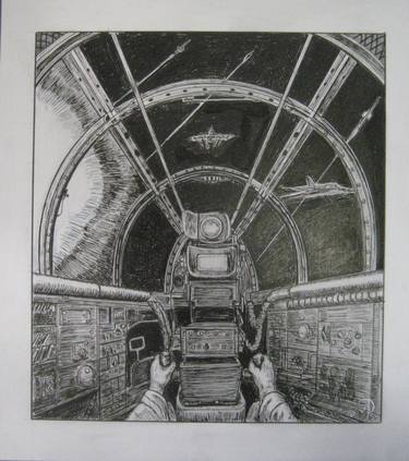 Original Illustration Airplane Drawings by John Davies