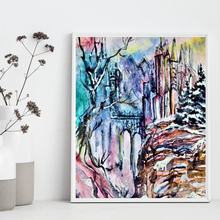 Original Abstract Architecture Painting by Anastasiya Tamoshkina