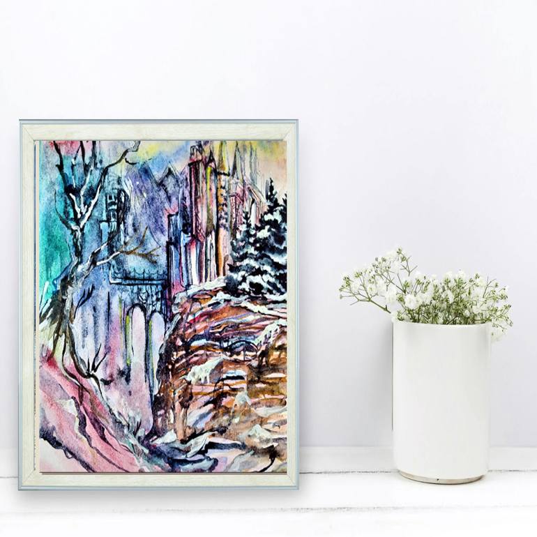 Original Abstract Architecture Painting by Anastasiya Tamoshkina