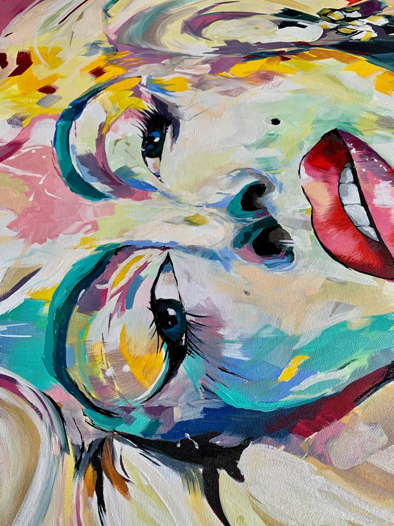 Original Abstract Women Painting by Doina Zosim