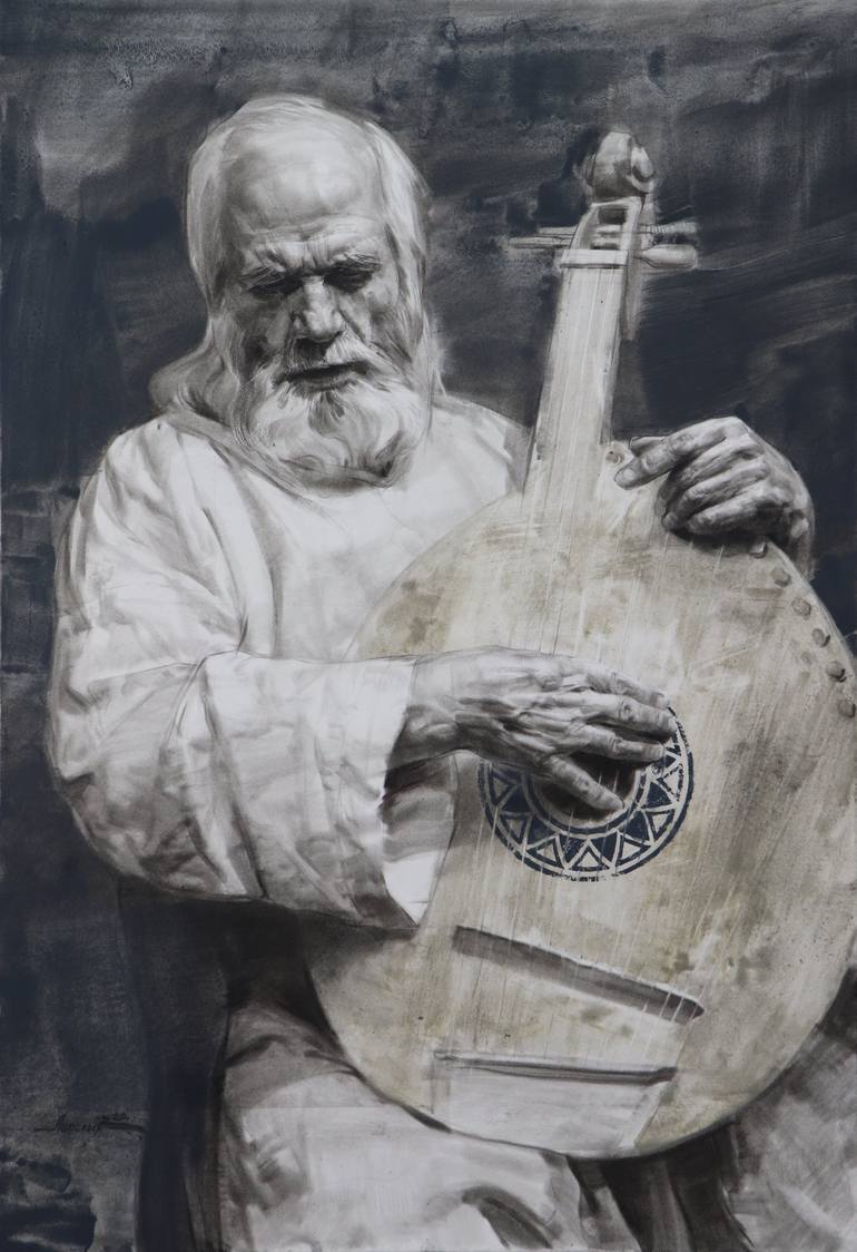 Kobzar Drawing by Vadym Lipskykh | Saatchi Art