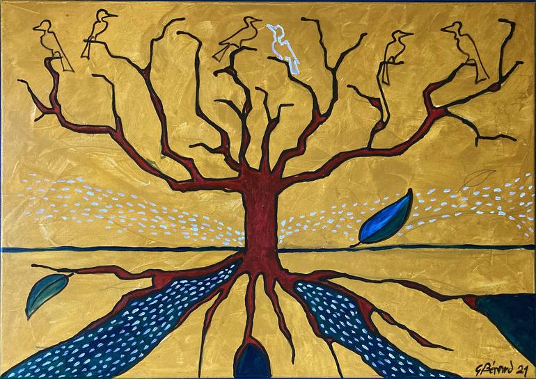 Original Nature Painting by Gonzalo Benard | Abstract Expressionism Art on Canvas | The Tree of Life