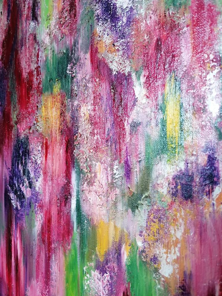 Original Abstract Expressionism Garden Painting by Olga Krivcun