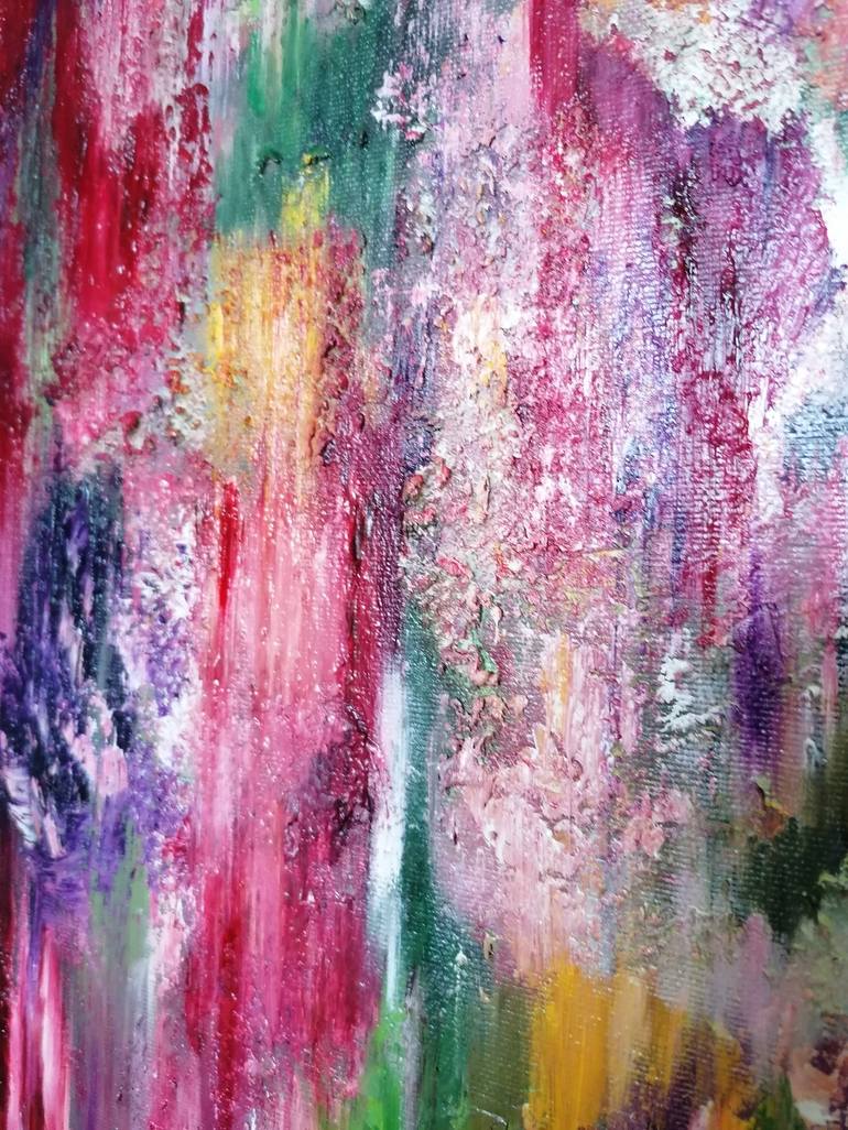 Original Abstract Expressionism Garden Painting by Olga Krivcun