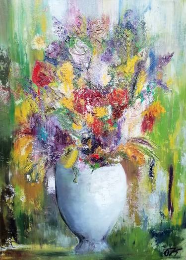 Original Expressionism Floral Paintings by Olga Krivcun