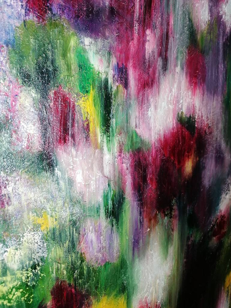 Original Abstract Expressionism Floral Painting by Olga Krivcun