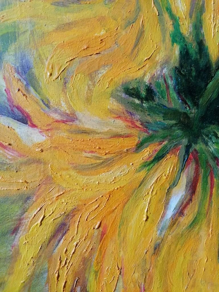 Original Abstract Expressionism Floral Painting by Olga Krivcun