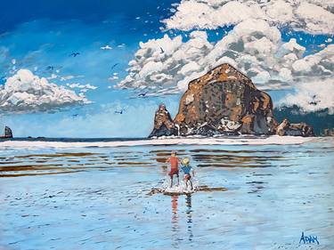 Original Impressionism Beach Paintings by Adam Smith