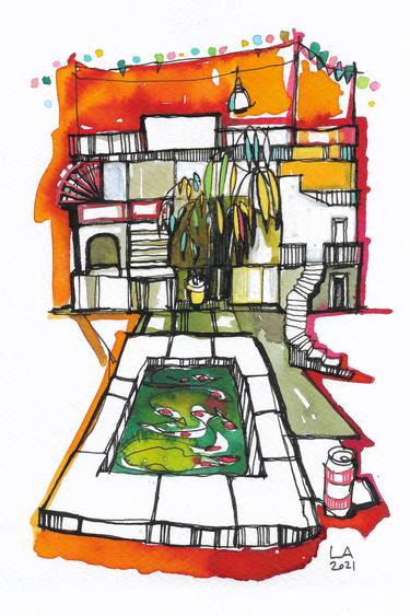Print of Expressionism Cities Drawings by Livia Alberico