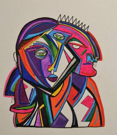 Original Cubism Abstract Drawings by Artful Dodger London