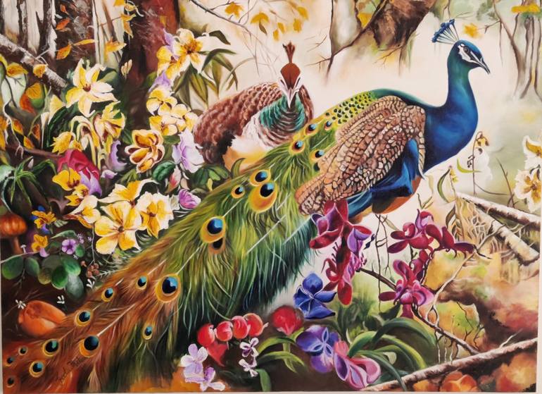 Birds of Heaven Painting by Geetu Thakur | Saatchi Art