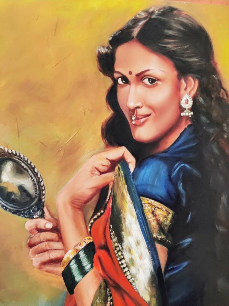 Original Realism Women Painting by Geetu Thakur