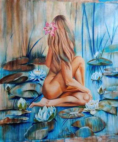 Lady in a Lotus pond thumb