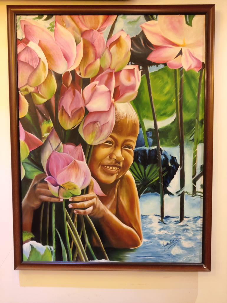 Original Abstract Expressionism Children Painting by Geetu Thakur