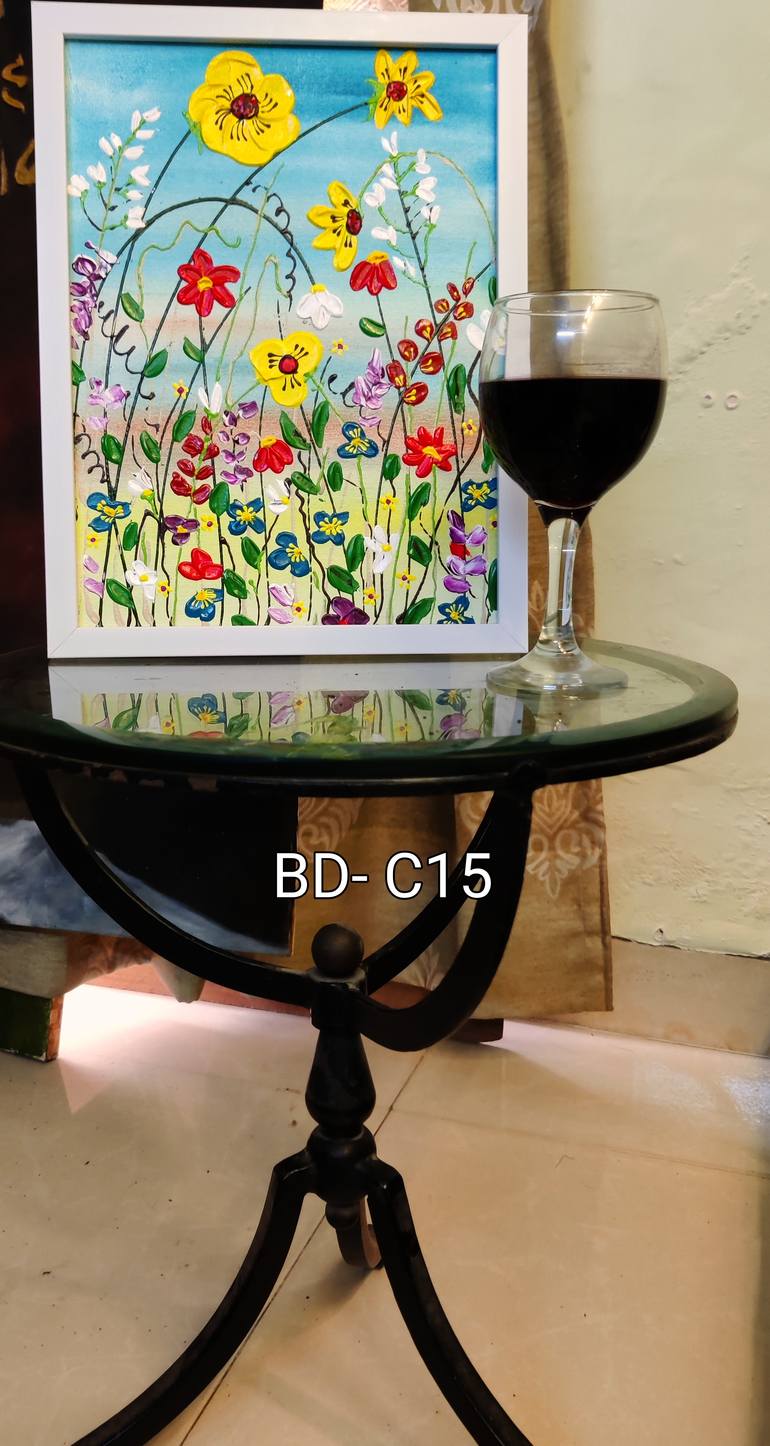 Original Abstract Expressionism Floral Painting by Geetu Thakur