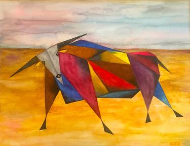 Original Cubism Animal Paintings by Steven Showers
