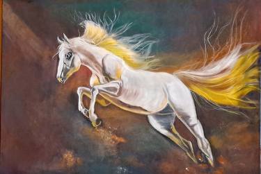 Original Fine Art Horse Drawings by Ajwa Umer