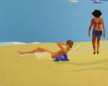 Print of Figurative Beach Paintings by Tom Richardson