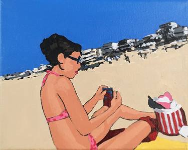 Original Figurative Beach Paintings by Tom Richardson